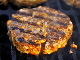 hamburger on the grill