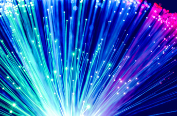 Fototapeta na wymiar Fiber optical network cable, close view