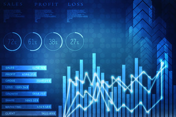 2d illustration business graph