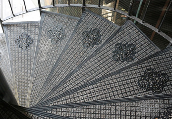 Metal spiral staircase.