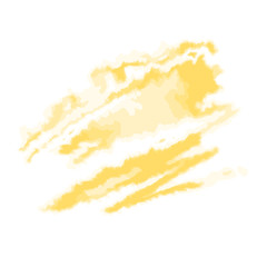 Yellow watercolor strokes, vector design element for background. Illustration, isolated on white background.