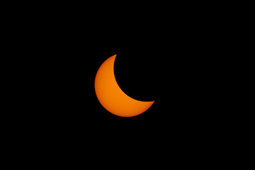 Obraz na płótnie Canvas Partial solar eclipse on March 9, 2016 in Kota Kinabalu, Sabah, Malaysia