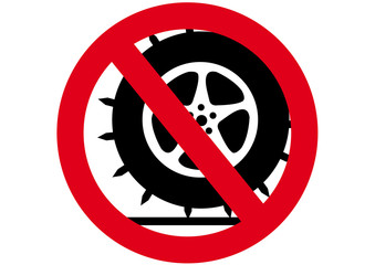 Titel Schild Reifen mit Spikes verboten