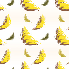 Simple seamless pattern with yellow leaves