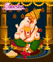 Happy Ganesh Chaturthi festival celebration of India