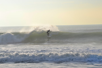 Surf et coucher de soleil