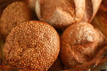 Loaves of delicious bread, closeup