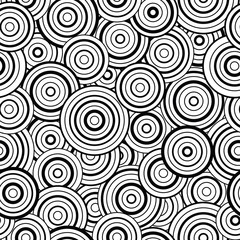 Seamless pattern with circles of different size on transparent background. Geometric background for your creativity