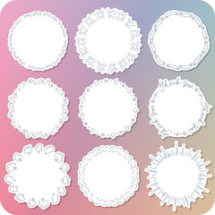 hand paint girly frame label 04