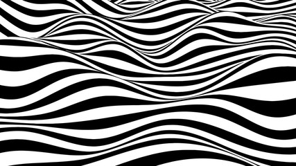 Abstract wave vector background . Stylized flowing water 3d illusion. Graphic line art. © Kundra