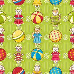 Fototapeta premium Child toy seamless pattern. Design element 