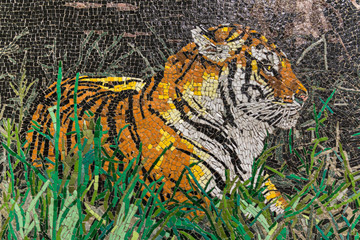 Antique Mosaic with Wild Tiger