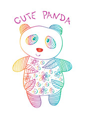Cute panda in decorative style 
