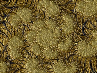 Fractal created based on Gold and natural ornaments.