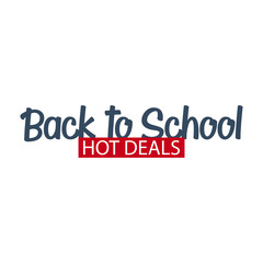Back to School logo or emblem. Sale and Best offers. Vector illustration.