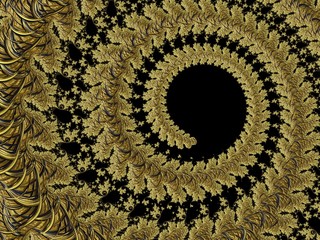 Fractal created based on Gold and natural ornaments.