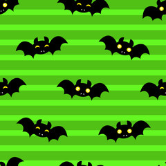 Abstract seamless pattern for girls or boys. Creative vector background with bat, cloud boo, halloween. Funny wallpaper for textile and fabric. Fashion style. Colorful bright picture for children.