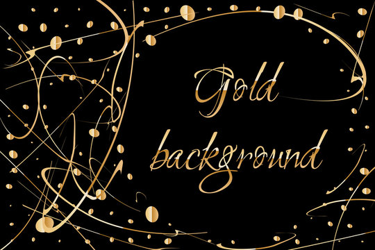 Abstract Vector Background with gold paint drops. Luxury design with place for text. Perfect for poster, flyer, banner, post or greeting card, business card