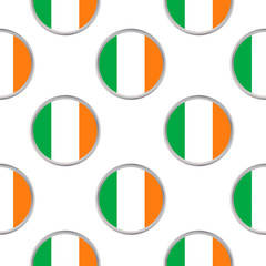 Seamless pattern from the circles with Ireland flag