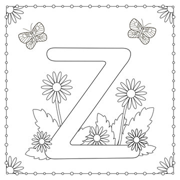 Alphabet coloring page.