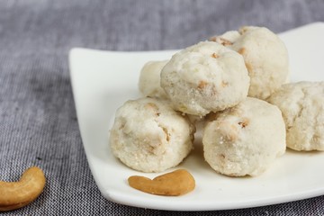 Cashew Cookies, selective focus