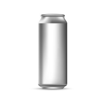 Template for your design. Gray tin can. Vector 3d illustration
