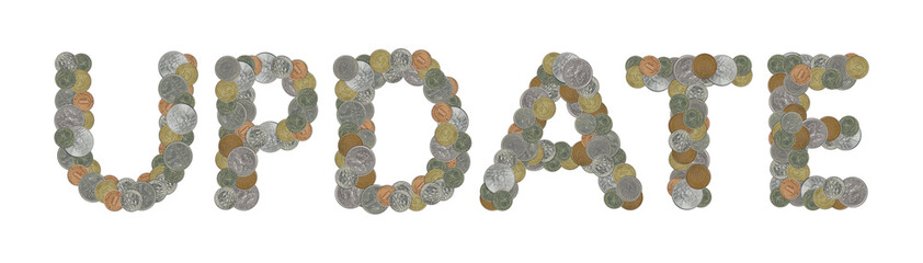 UPDATE – Coins on white background