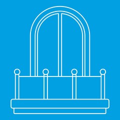 Arched window icon, outline style