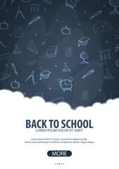 Back to School background. Education banner. Vector illustration. - obrazy, fototapety, plakaty