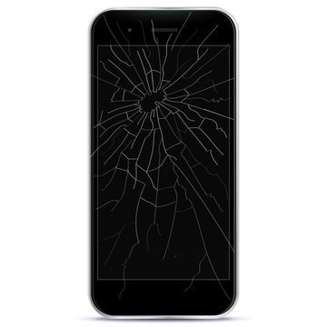 Broken Mobile Phone Vector Illustration
