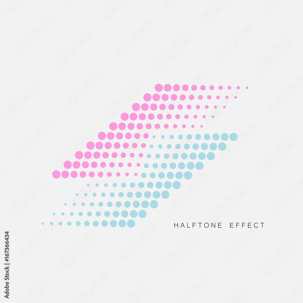 Poster Set of Abstract Halftone Design Elements. Vector illustration