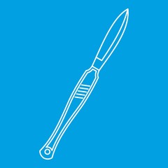 Medical scalpel icon, outline style