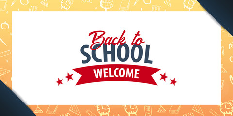 Naklejka premium Back to School background. Education banner. Vector illustration.