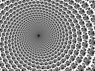 Monochrome, black and white graphics.