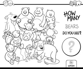 counting bears coloring book activity