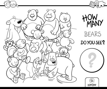 counting bears coloring book activity