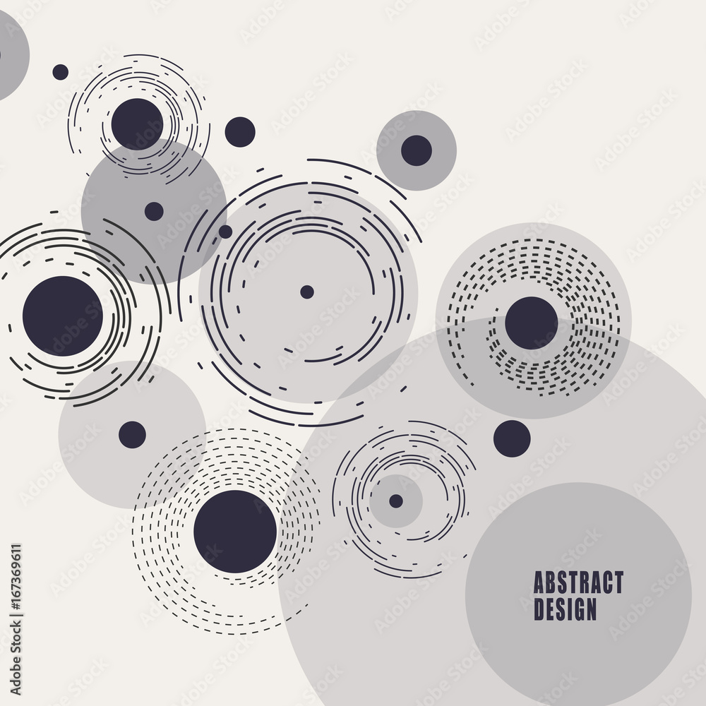 Aufkleber vector background of circles and rounded lines in vintage style