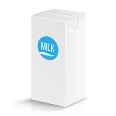 Milk Package Vector Mock Up. Realistic Illustration. Blank Box 1000 ml. Milk Template Retail Package Blank Template Isolated.