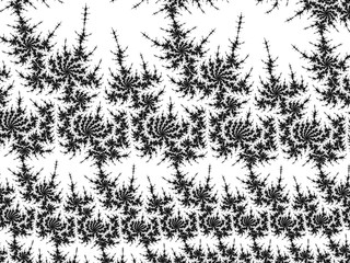 Monochrome, black and white graphics.