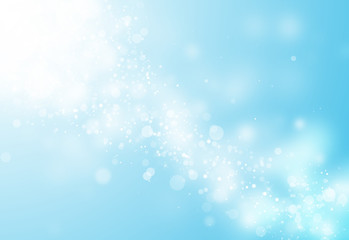 Fototapeta premium Blue glitter sparkles rays lights bokeh Festive Christmas Elegant abstract background.