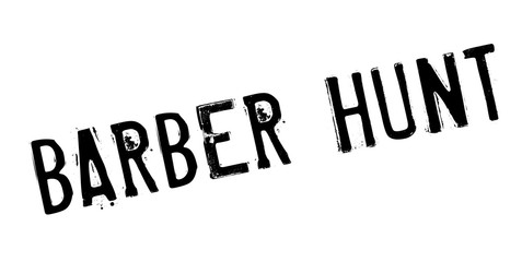 Barber Hunt rubber stamp. Grunge design with dust scratches. Effects can be easily removed for a clean, crisp look. Color is easily changed.