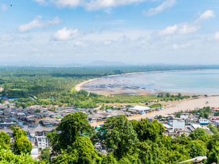 Aerial view of fisherman village in beautiful day
