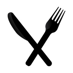 Isolated fork and knife on a white background, vector illustration