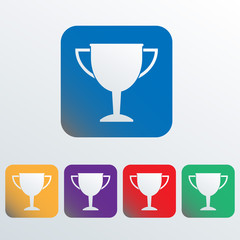 Trophy cup icon. Award and win symbol in flat style. Vector illustration.