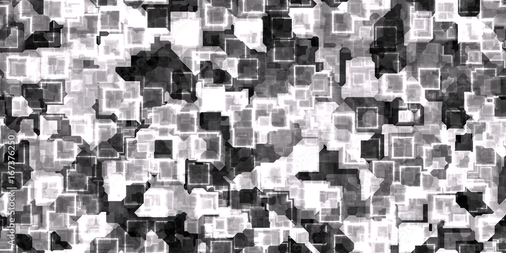 Poster white seamless cyber glow neon squares pattern background texture.