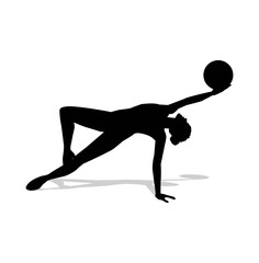 illustrazione vettoriale di ragazza che pratica ginnastica ritmica con la palla