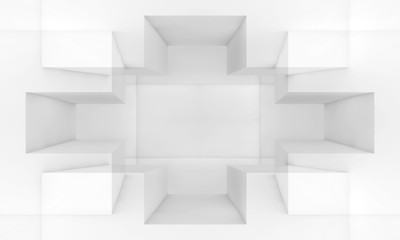 Abstract white digital background, 3d render