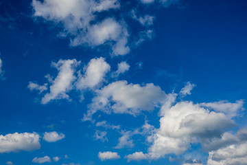 blue sky with clouds closeup.