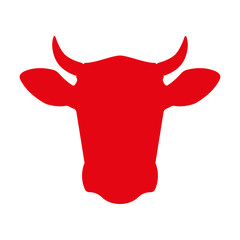 Cow or bull head icon. Cow head silhouette. Farm animal sign. Vector illustration.