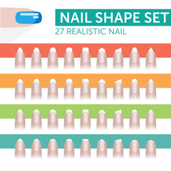 27 realistic nail with french manicure various shapes